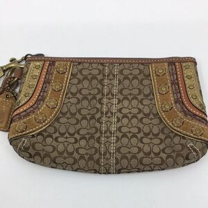 Vintage Coach Studded Soho Signature Wristlet Brown  Y2K tan and brown